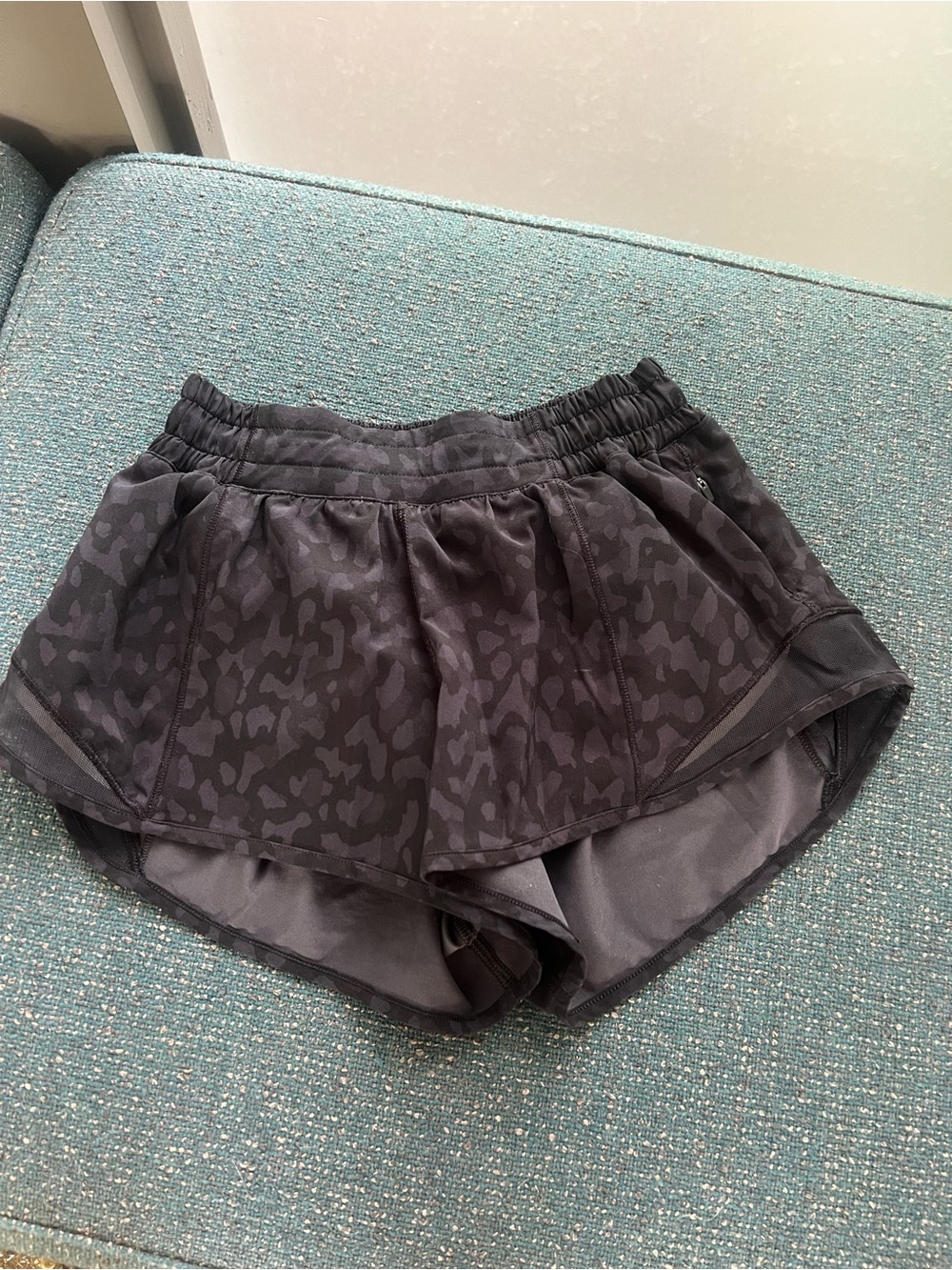 lululemon athletica Black cheetah Running Shorts
